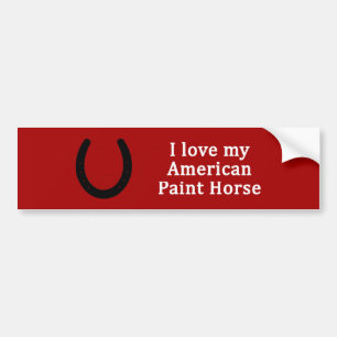 Autocollant De Voiture J'Aime Mon Cheval Américain De Peinture