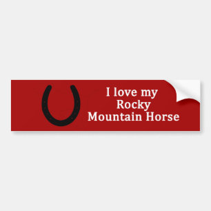 Autocollant De Voiture J'Aime Mon Cheval De Montagne Rocheuse