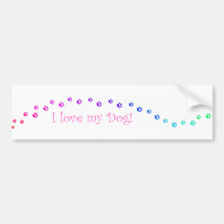 Autocollant De Voiture J'aime mon chien ! Adhésif pour pare-chocs