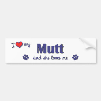Autocollant De Voiture J'aime mon chien (le chien femelle)