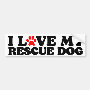 Autocollant De Voiture j'aime mon chien secouru