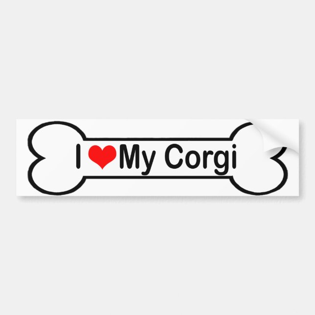 Autocollant De Voiture J'aime mon Corgi (Devant)