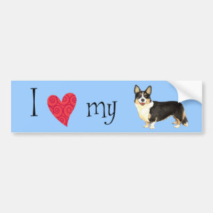 Autocollant De Voiture J'aime mon Corgi gallois Cardigan