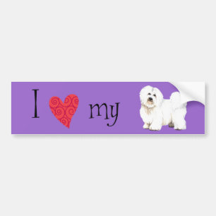Autocollant De Voiture J'aime mon coton de Tulear