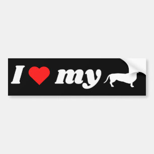 Autocollant De Voiture J'aime mon Dachshund