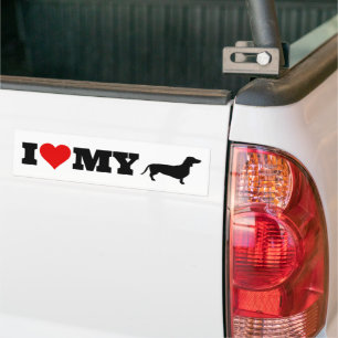 Autocollant De Voiture J'Aime Mon Dachshund