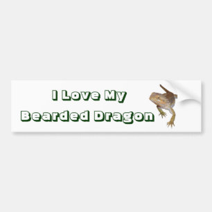Autocollant De Voiture J'aime mon dragon barbu