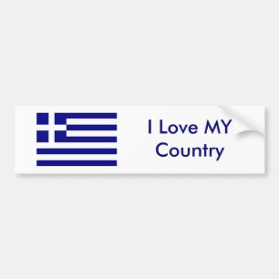 Autocollant De Voiture J'aime MON drapeau de la Grèce de pays le MUSÉE