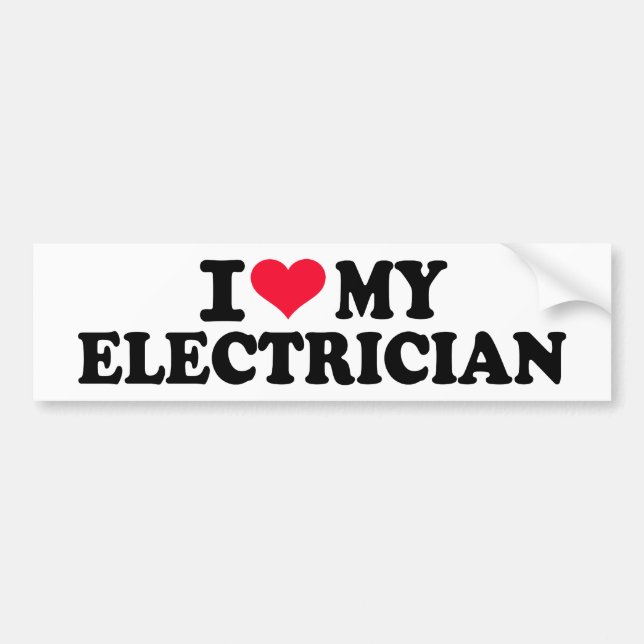 Autocollant De Voiture J'aime mon électricien (Devant)