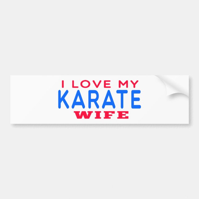 Autocollant De Voiture J'aime mon épouse de karaté (Devant)