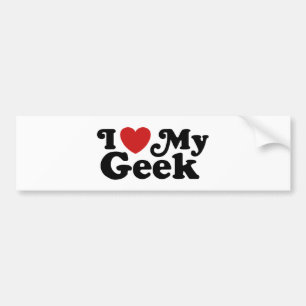 Autocollant De Voiture J'aime mon Geek