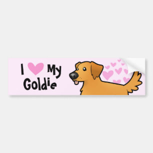 Autocollant De Voiture J'aime mon golden retriever