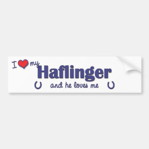 Autocollant De Voiture J'aime mon Haflinger (le cheval masculin)