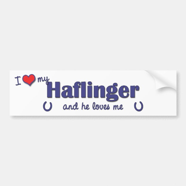 Autocollant De Voiture J'aime mon Haflinger (le cheval masculin) (Devant)