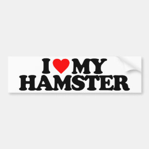 AUTOCOLLANT DE VOITURE J'AIME MON HAMSTER