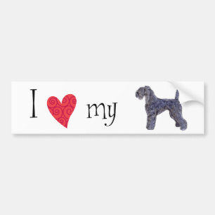 Autocollant De Voiture J'aime mon Kerry Blue Terrier
