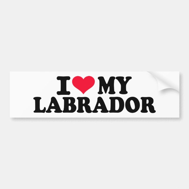 Autocollant De Voiture J'aime mon Labrador (Devant)