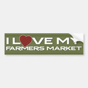 Autocollant De Voiture J'aime mon marché d'agriculteurs
