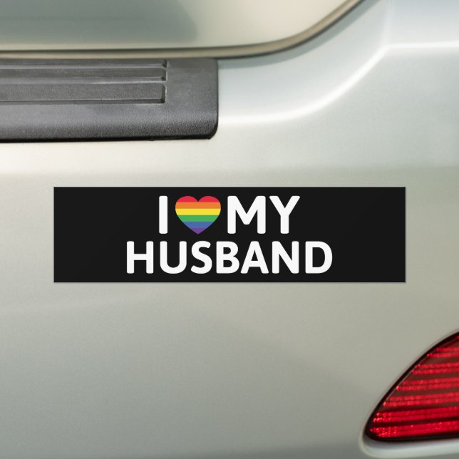 Autocollant De Voiture J'Aime Mon Mari (En voiture)
