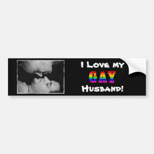 Autocollant De Voiture J'Aime Mon Mari Gay Version 2 Bumper Sticker