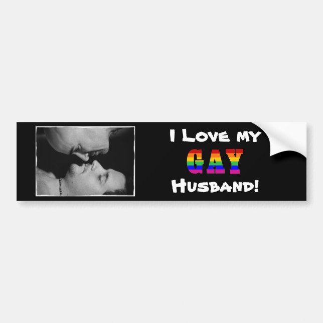 Autocollant De Voiture J'Aime Mon Mari Gay Version 2 Bumper Sticker (Devant)