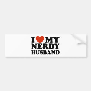 Autocollant De Voiture J'Aime Mon Mari Nerdy