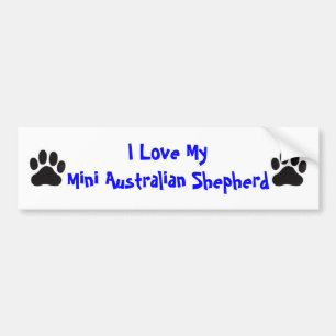 Autocollant De Voiture J'aime mon mini berger australien