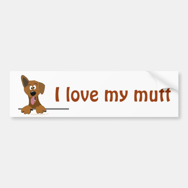 Autocollant De Voiture J'aime mon modèle d'amoureux des chiens de bande (Devant)