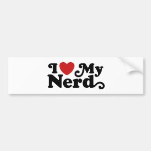 Autocollant De Voiture J'aime mon Nerd