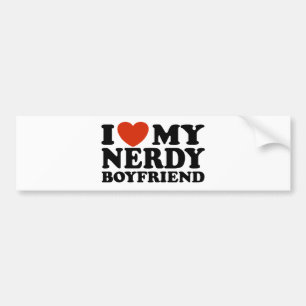 Autocollant De Voiture J'Aime Mon Nerdy Boyfriend