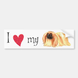 Autocollant De Voiture J'aime mon Pekingese