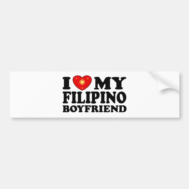 Autocollant De Voiture J'aime mon petit ami philippin (Devant)