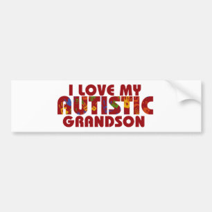 Autocollant De Voiture J'aime mon petit-fils autiste