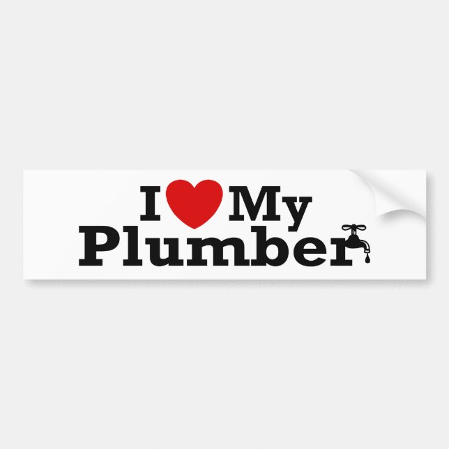 Autocollant De Voiture J'Aime Mon Plumber (Devant)