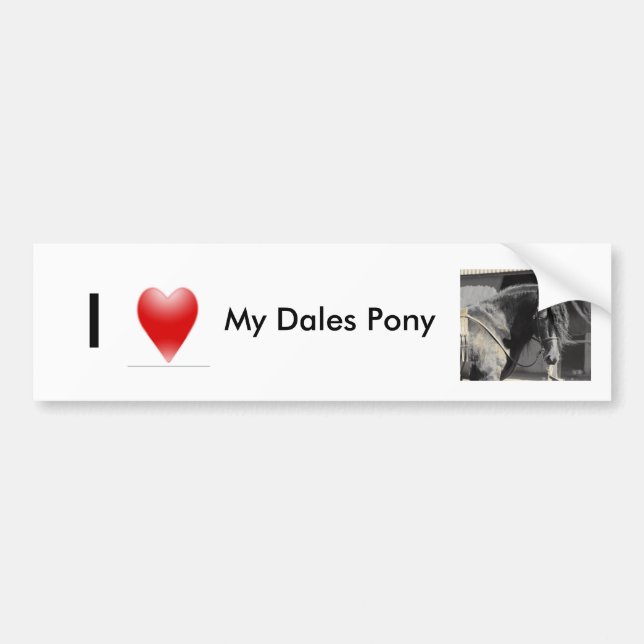 Autocollant De Voiture J'aime mon poney de vallées (Devant)