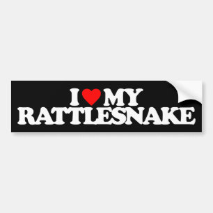AUTOCOLLANT DE VOITURE J'AIME MON SERPENT À SONNETTES