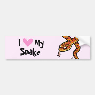 Autocollant De Voiture J'aime mon serpent (nom d'espèce personnalisé)