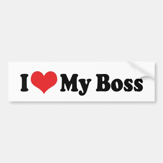 Autocollant De Voiture J'Aime Mon Sticker Boss Bumper (Devant)
