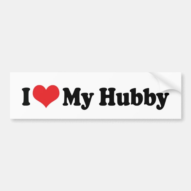 Autocollant De Voiture J'Aime Mon Sticker Hubby Bumper (Devant)