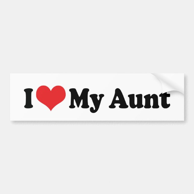 Autocollant De Voiture J'Aime Mon Sticker Tante Bumper (Devant)