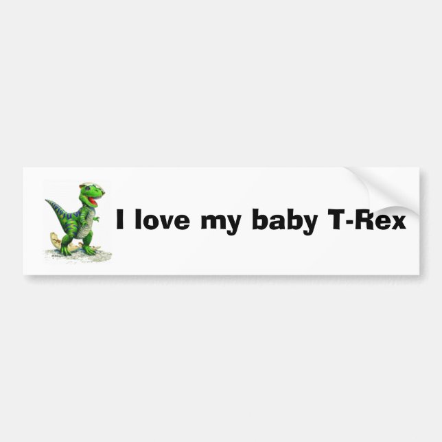 Autocollant De Voiture J'aime mon T-Rex (Devant)