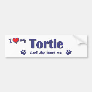 Autocollant De Voiture J'aime mon Tortie (le chat femelle)