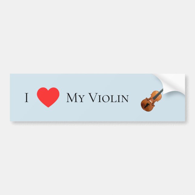 Autocollant De Voiture J'Aime Mon Violon (Devant)
