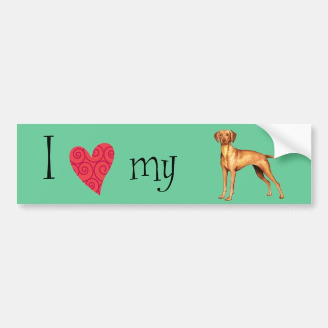 Autocollant De Voiture J'aime mon Vizsla (Devant)