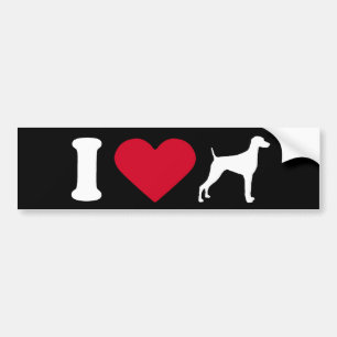 Autocollant De Voiture "J'aime mon Weimaraner "