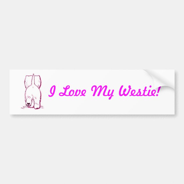 Autocollant De Voiture J'aime mon Westie (Devant)