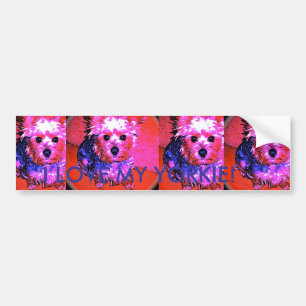 Autocollant De Voiture J'AIME MON YORKIE !  Adhésif pour pare-chocs