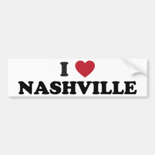 Autocollant De Voiture J'aime Nashville Tennessee