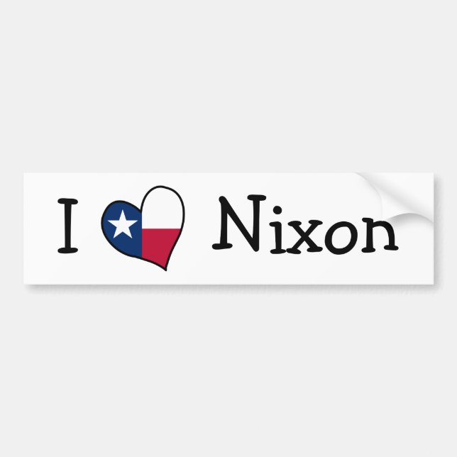 Autocollant De Voiture J'aime Nixon (Devant)