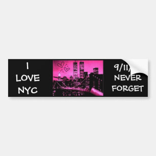 AUTOCOLLANT DE VOITURE J'AIME NYC, 9/11/01